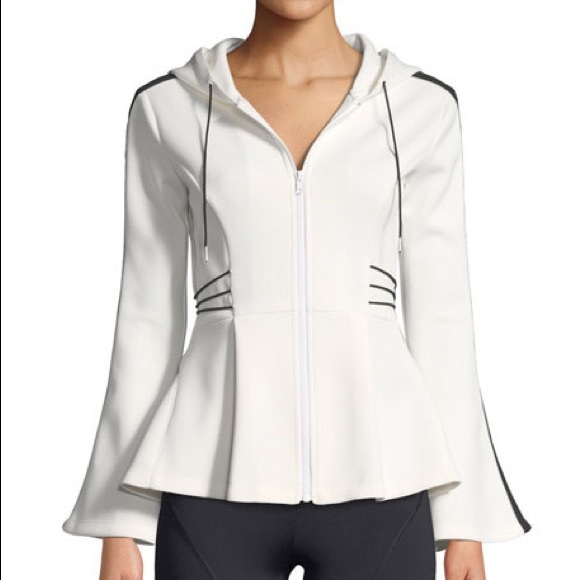 Cushnie Jackets & Blazers - Sold - CUSHNIE Hooded Flare-Sleeve ZIP-Up Jacket
